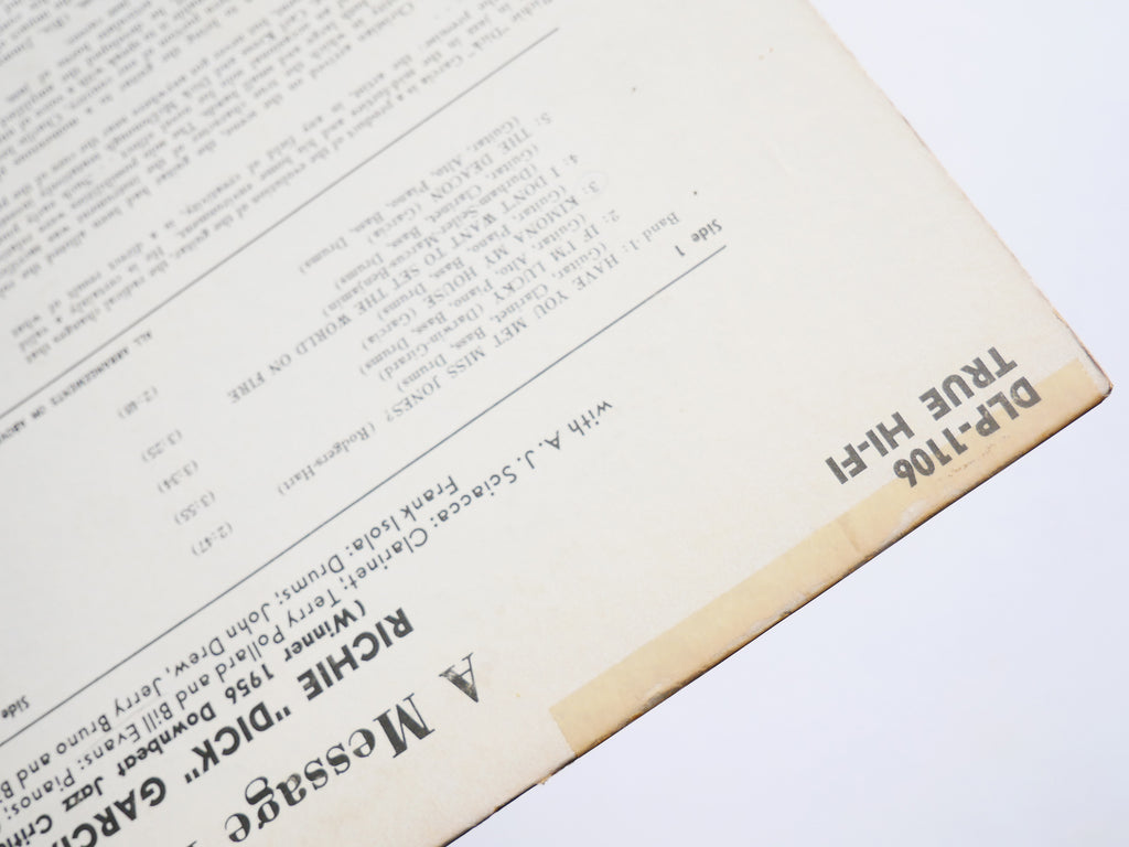 DICK GARCIA BILL EVANS A Message From Garcia LP DAWN DLP 1106 US 1956 DG MONO