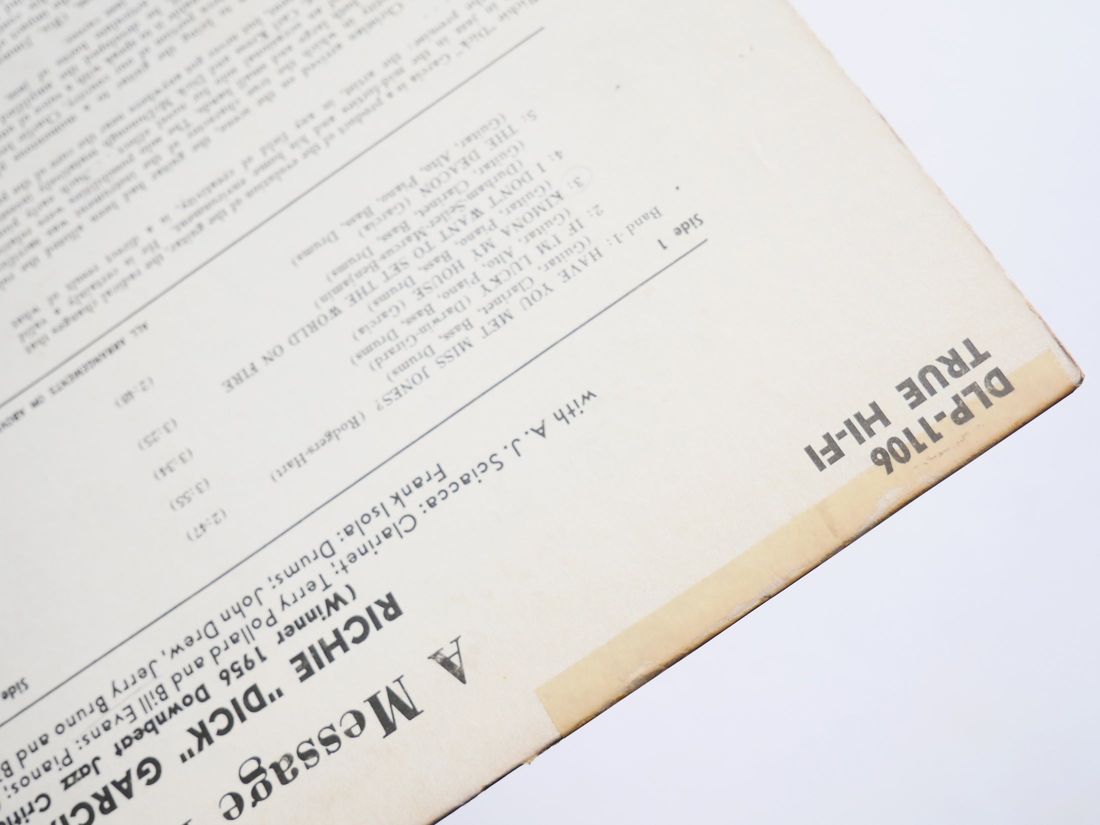 DICK GARCIA BILL EVANS A Message From Garcia LP DAWN DLP 1106 US 1956 DG MONO