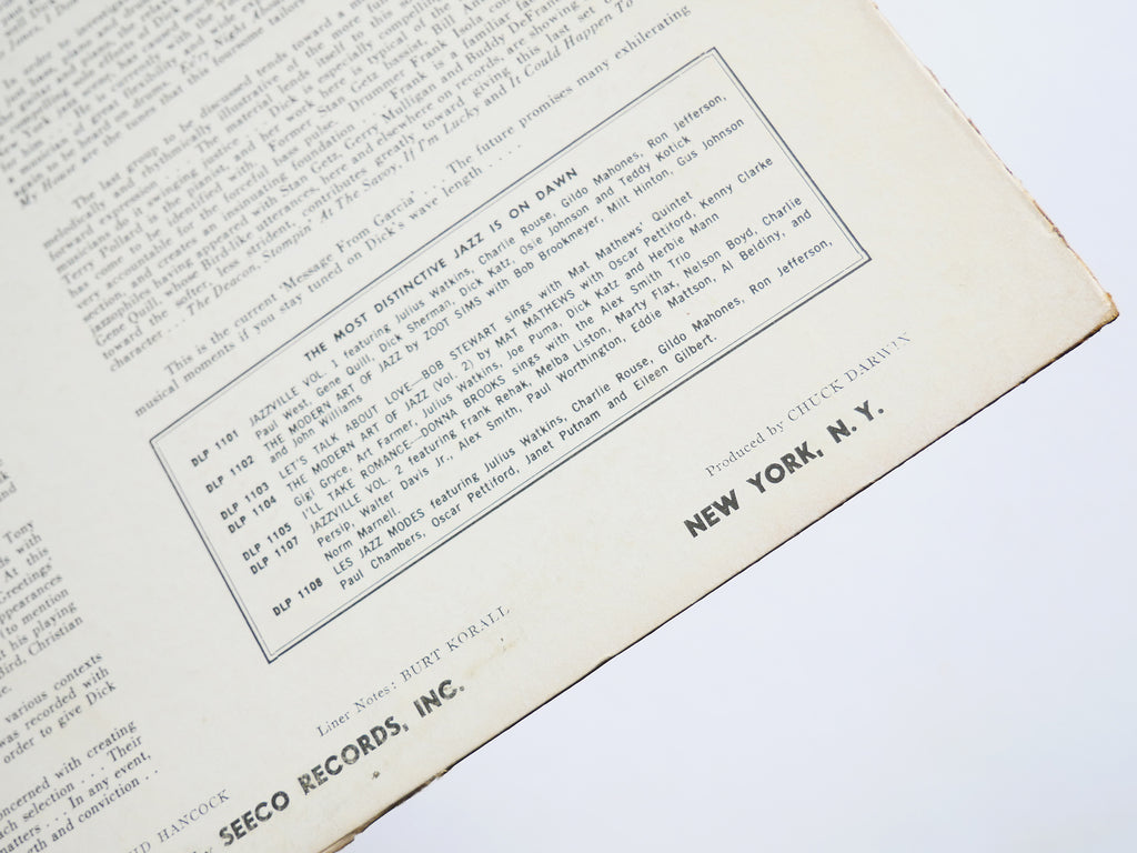 DICK GARCIA BILL EVANS A Message From Garcia LP DAWN DLP 1106 US 1956 DG MONO