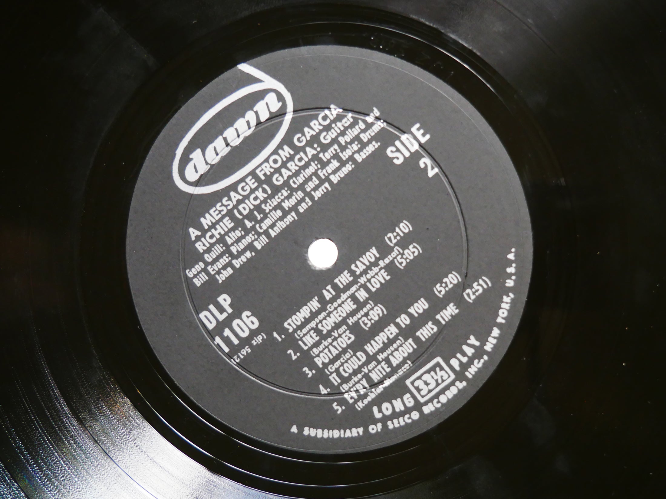 DICK GARCIA BILL EVANS A Message From Garcia LP DAWN DLP 1106 US 1956 DG MONO