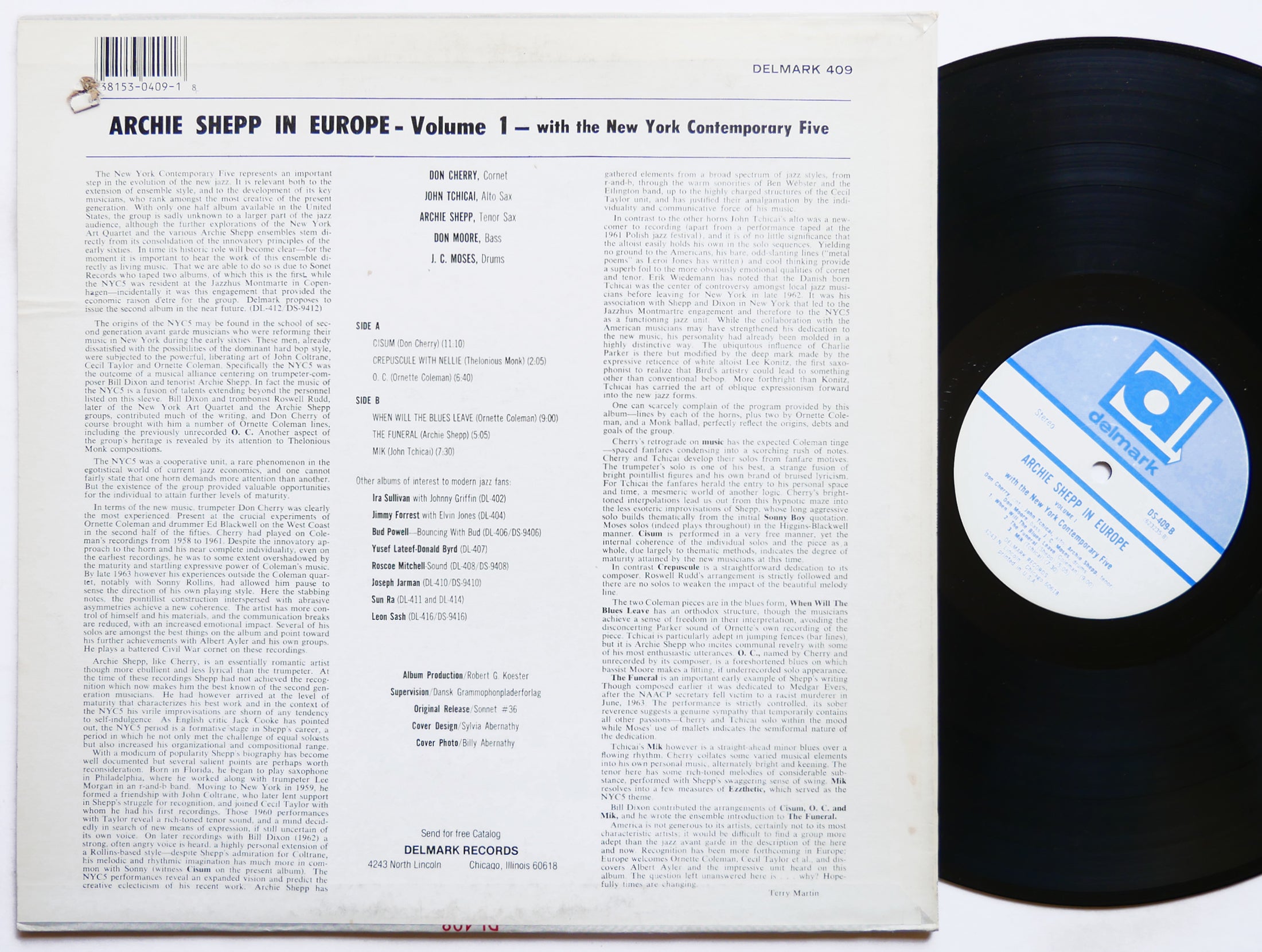 ARCHIE SHEPP With The New York Contem.. 5 In Europe LP DELMARK DS 9409 US 1967
