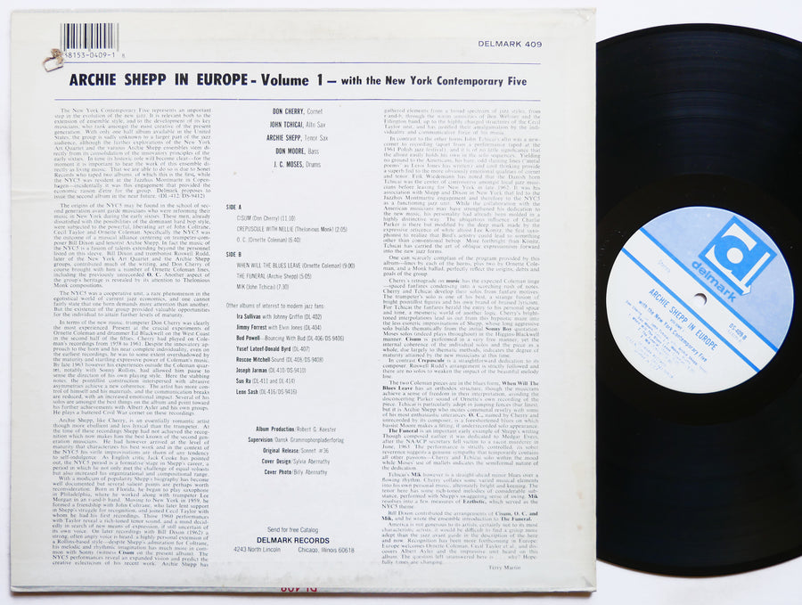 ARCHIE SHEPP With The New York Contem.. 5 In Europe LP DELMARK DS 9409 US 1967