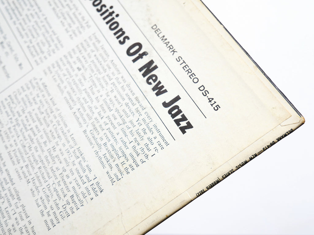 ANTHONY BRAXTON 3 Compositions Of New Jazz LP DELMARK RECORDS DS-415 US 1968