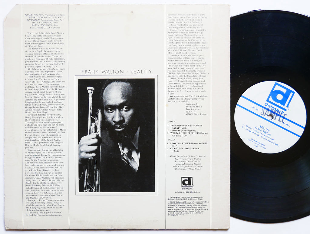 FRANK WALTON Reality LP DELMARK RECORDS DS-436 Orig US 1978 Jazz Funk