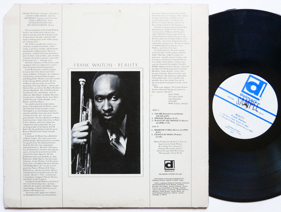 FRANK WALTON Reality LP DELMARK RECORDS DS-436 Orig US 1978 Jazz Funk