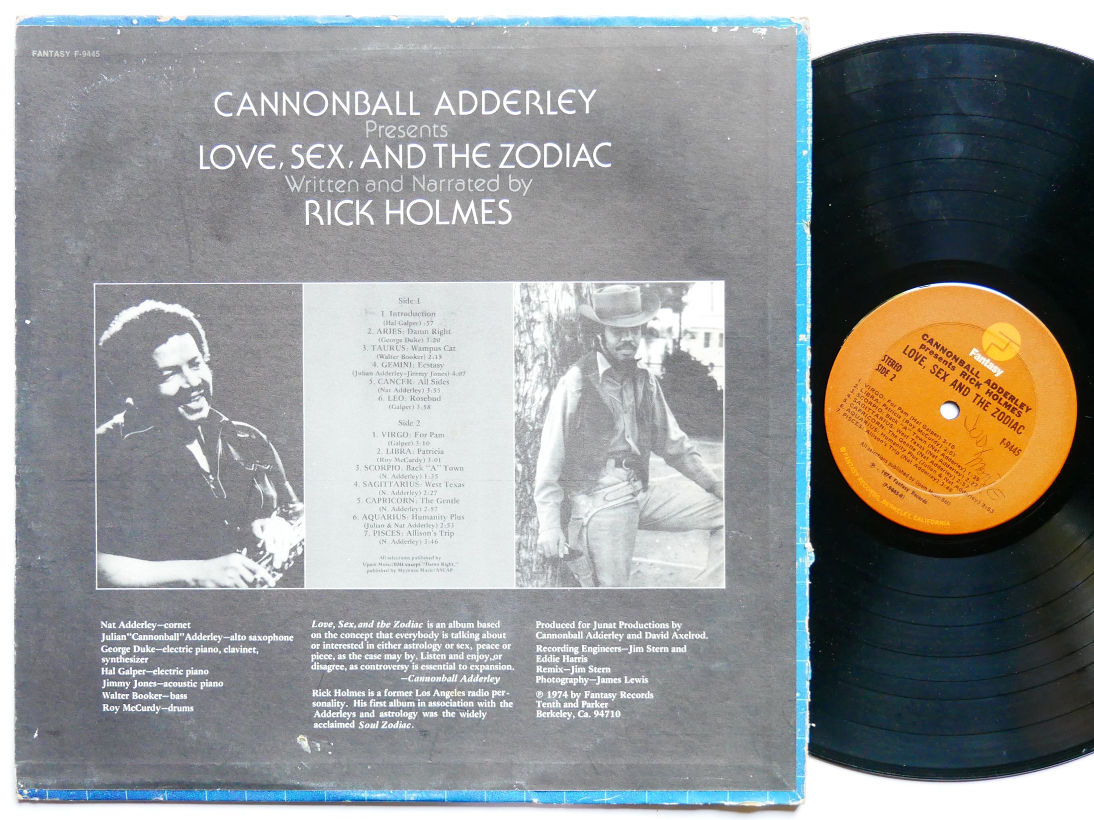 CANNONBALL ADDERLEY RICK HOLMES Love, Sex, And The Zodiac LP
