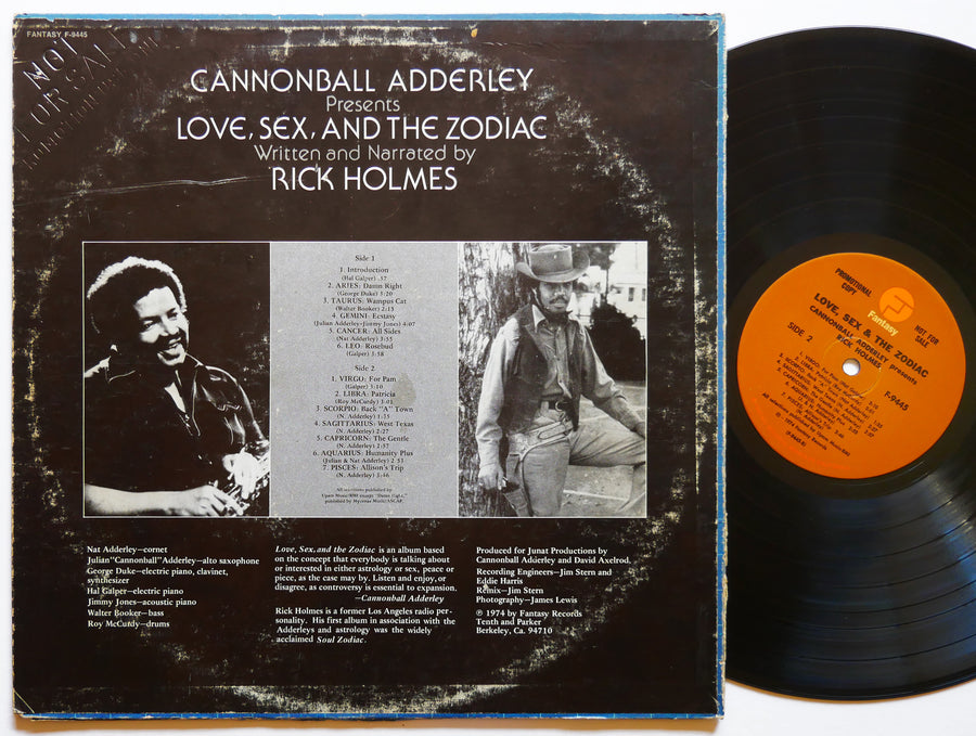 CANNONBALL ADDERLEY RICK HOLMES Love, Sex, And The Zodiac LP FANTASY F-9445