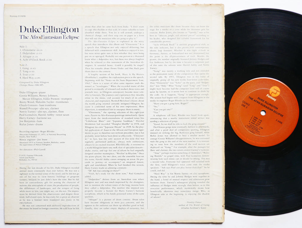 DUKE ELLINGTON The Afro-Eurasian Eclipse LP FANTASY F-9498 US 1975 Afro Jazz