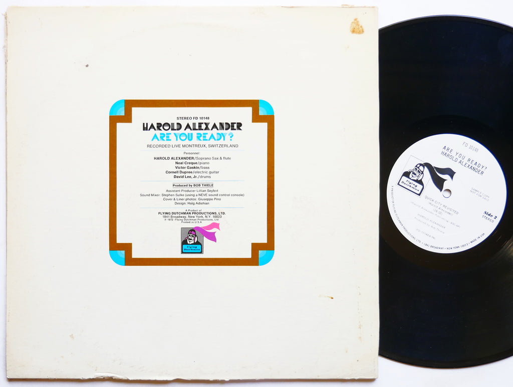 HAROLD ALEXANDER Are You Ready? LP FLYING DUTCHMAN FD 10148 US 1972 Neal Creque
