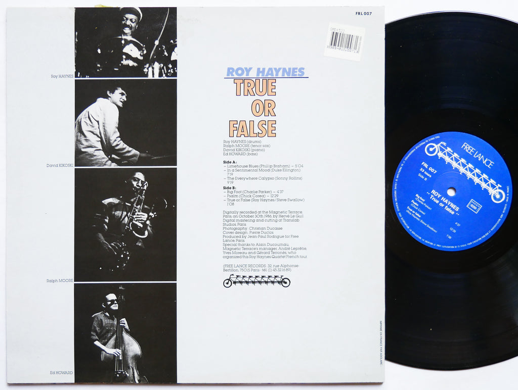 ROY HAYNES True Or False LP FREE LANCE FRL 007 FRANCE 1986 Ralph Moore Ed Howard