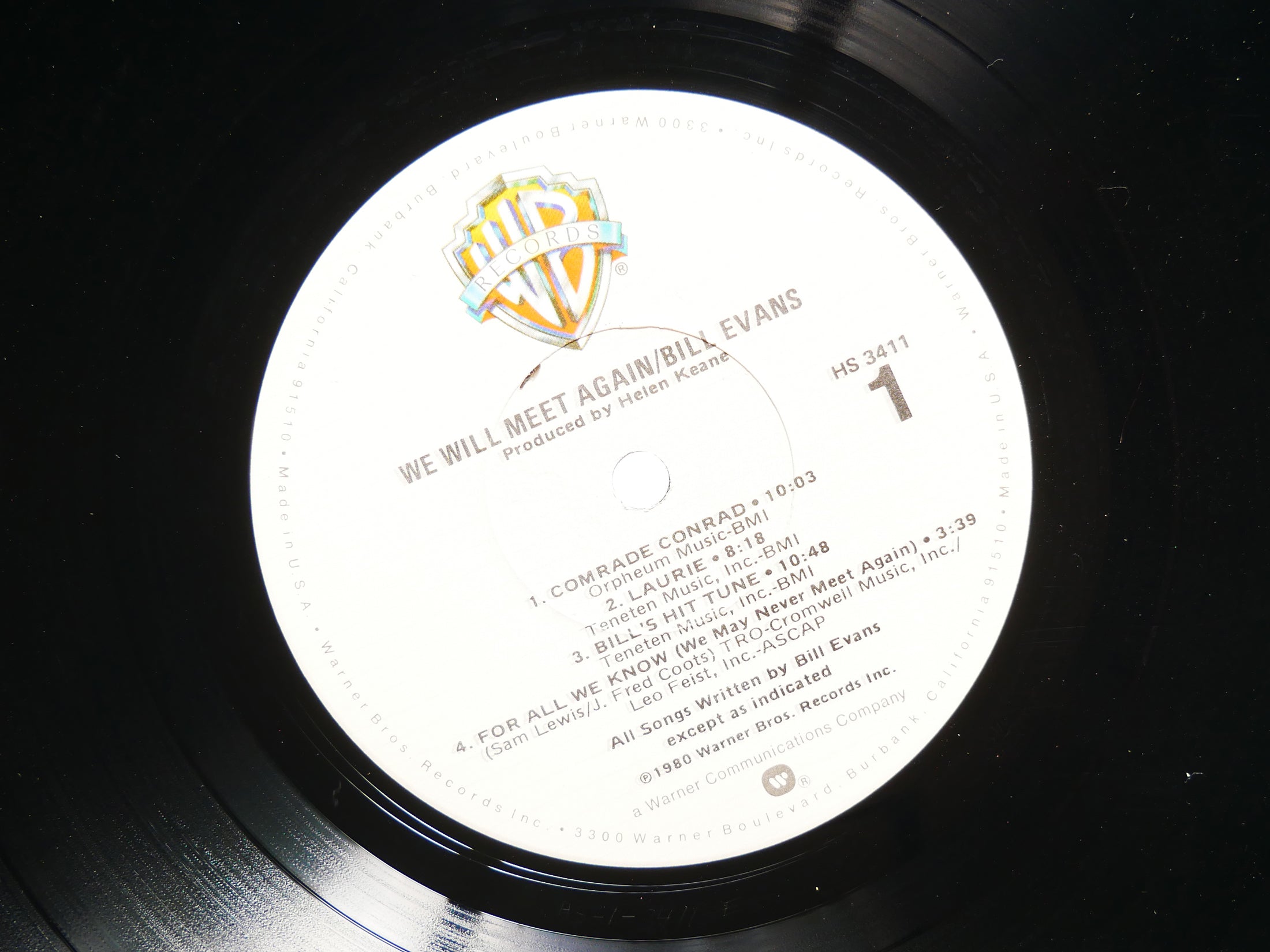 BILL EVANS We Will Meet Again LP WARNER BROS RECORDS HS 3411 US 1980 Tom Harrell
