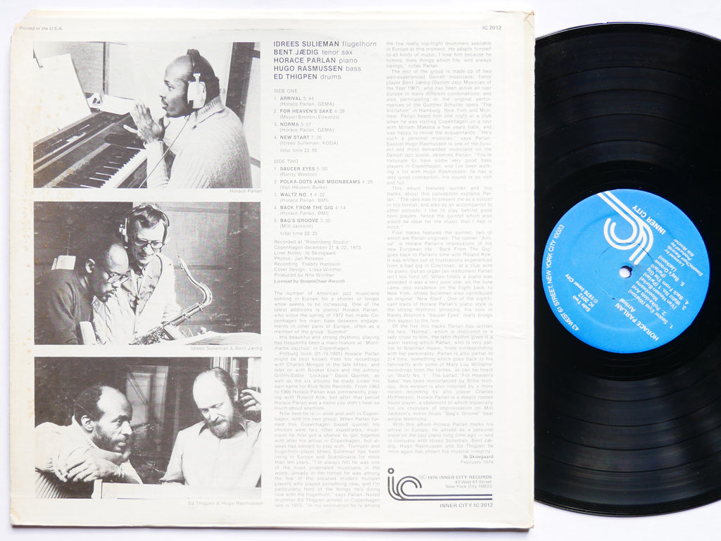 HORACE PARLAN Arrival LP INNER CITY RECORDS IC 2012 US '76 Ed Thigpen Bent Jædig