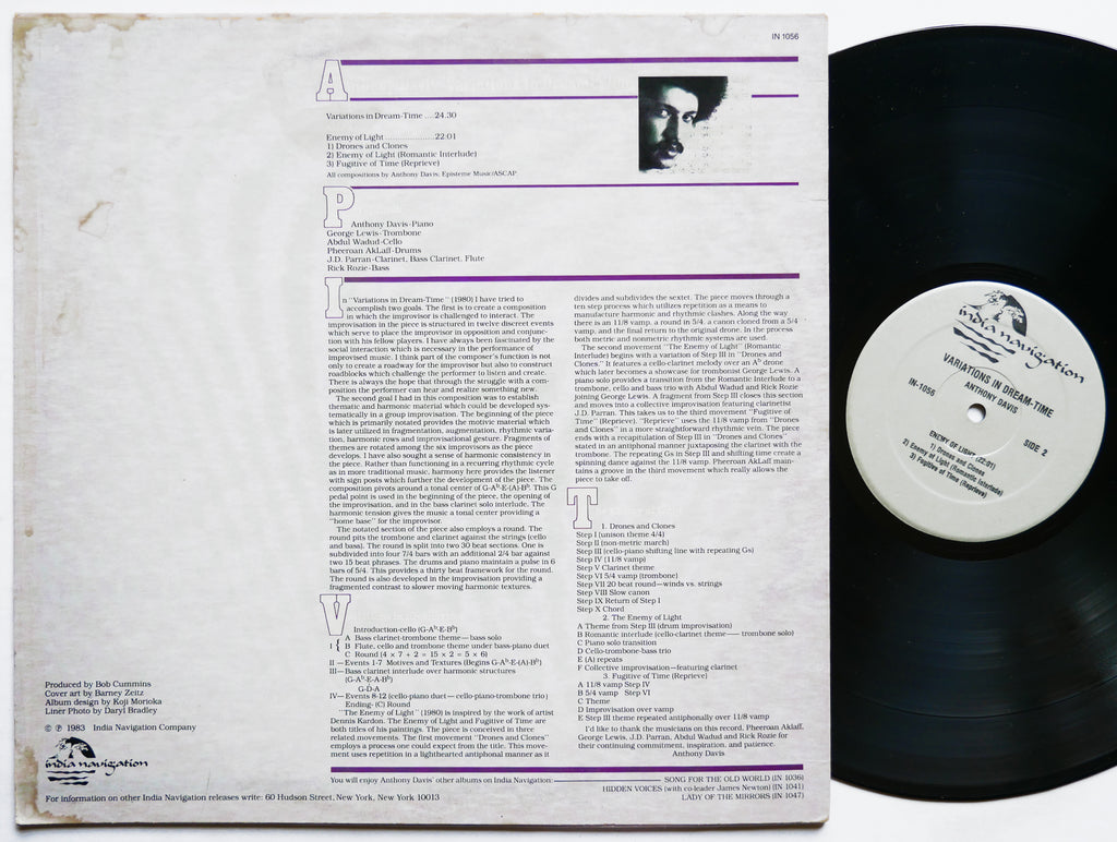 ANTHONY DAVIS Variations In Dream-Time LP INDIA NAVIGATION IN 1056 US 1983 JAZZ