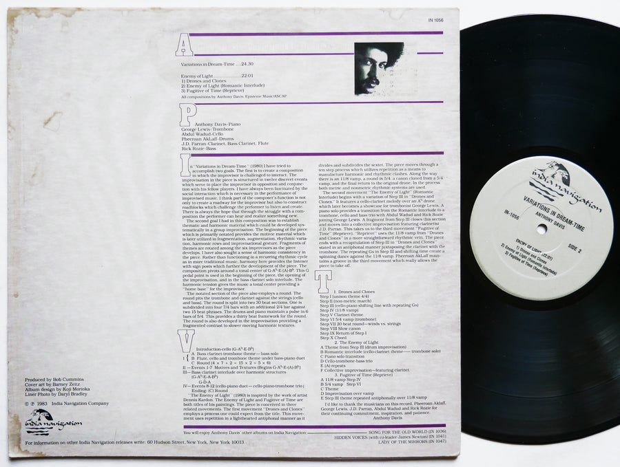 ANTHONY DAVIS Variations In Dream-Time LP INDIA NAVIGATION IN 1056 US 1983 JAZZ