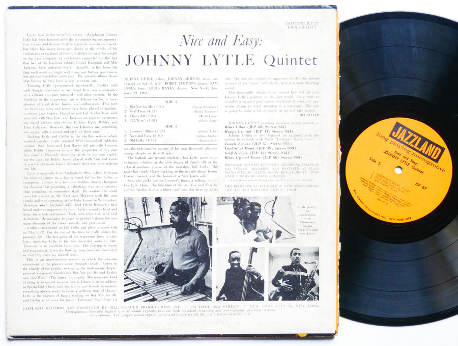 JOHNNY LYTLE Nice And Easy LP JAZZLAND JLP-67 MONO Johnny Griffin Bobby Timmons