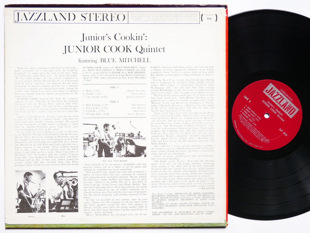 JUNIOR COOK BLUE MITCHELL Junior's Cookin' LP JAZZLAND JLP958 US 1966 Roy Brooks