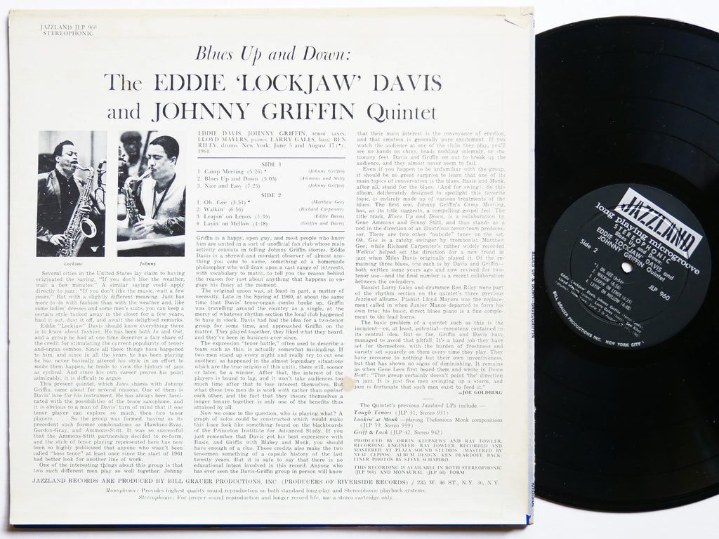 EDDIE LOCKJAW DAVIS JOHNNY GRIFFIN Quintet Blues Up And Down LP JAZZLAND JLP 960
