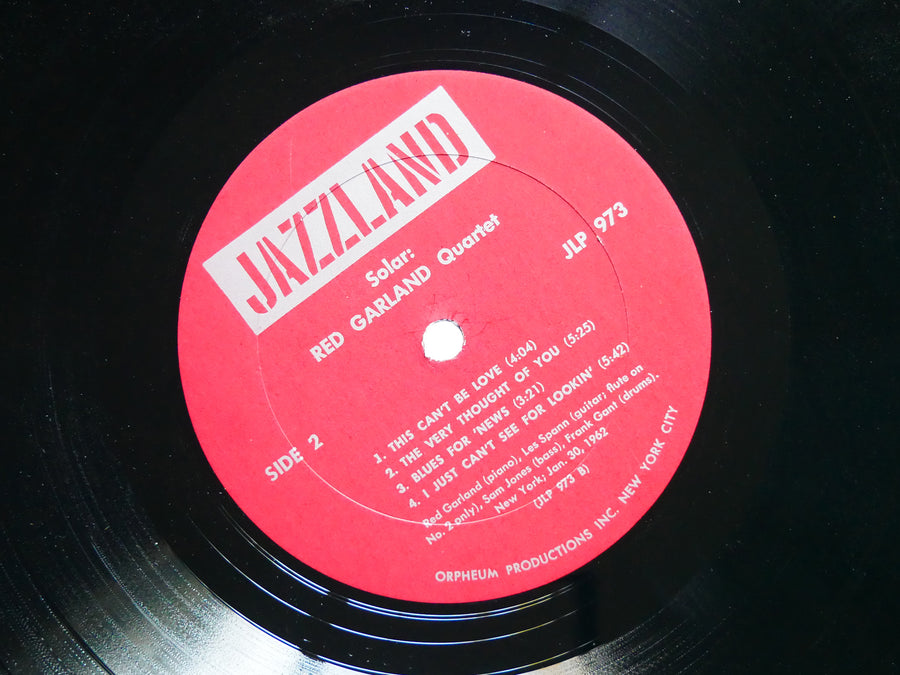 RED GARLAND Solar LP JAZZLAND JLP 973 MONO Sam Jones Les Spann