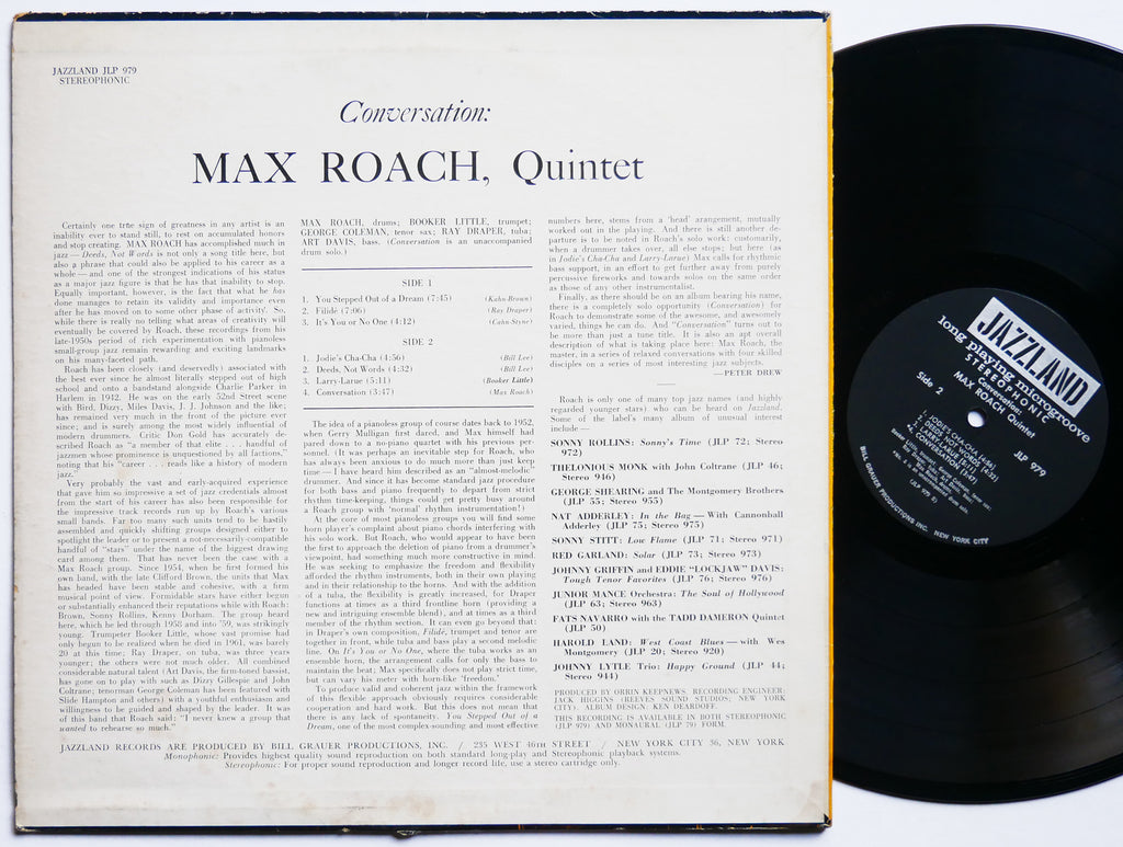 MAX ROACH Quintet Conversation LP JAZZLAND JLP 979 US 1963 US 1963 Booker Little