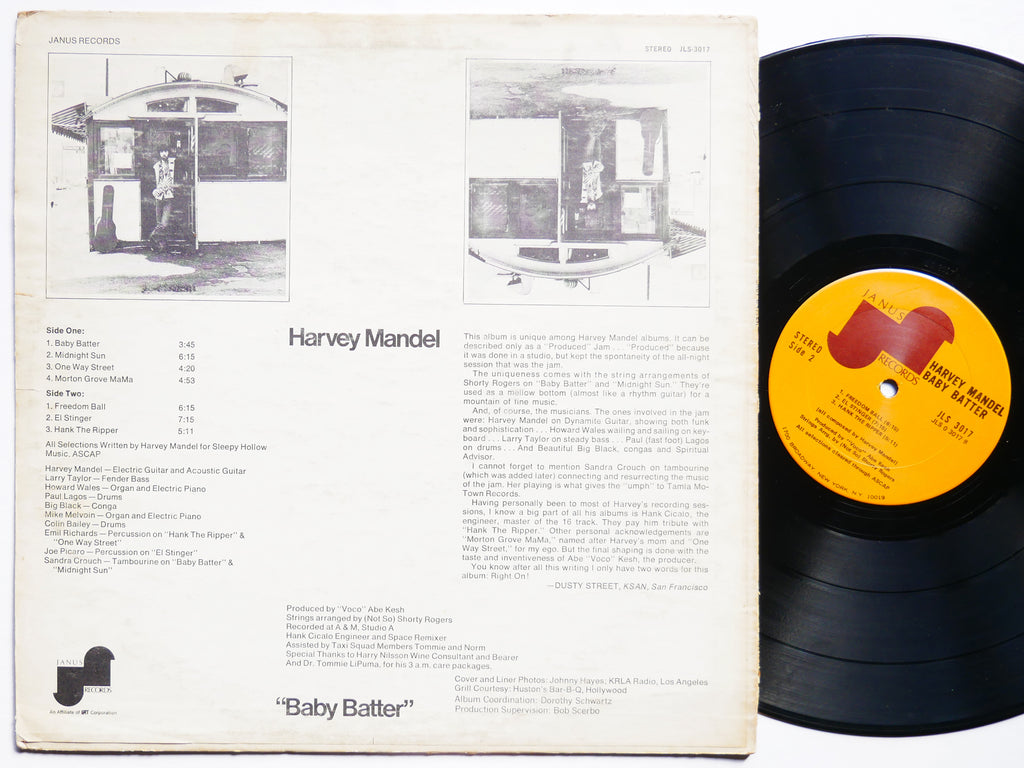 HARVEY MANDEL Baby Batter LP JANUS RECORDS JLS 3017 US 1971 Funk Soul Blues