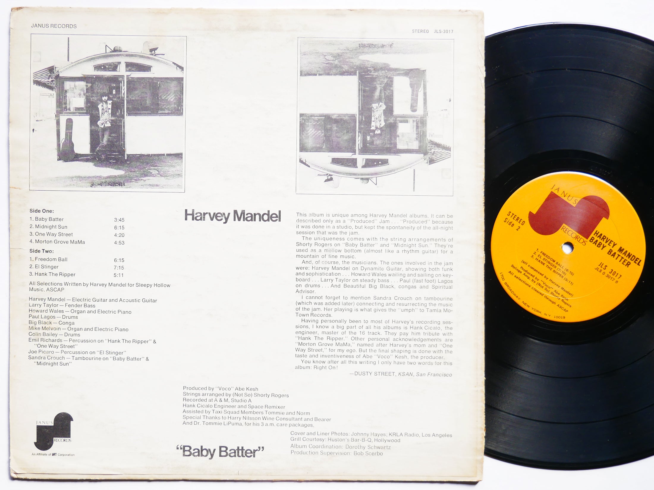HARVEY MANDEL Baby Batter LP JANUS RECORDS JLS 3017 US 1971 Funk Soul Blues