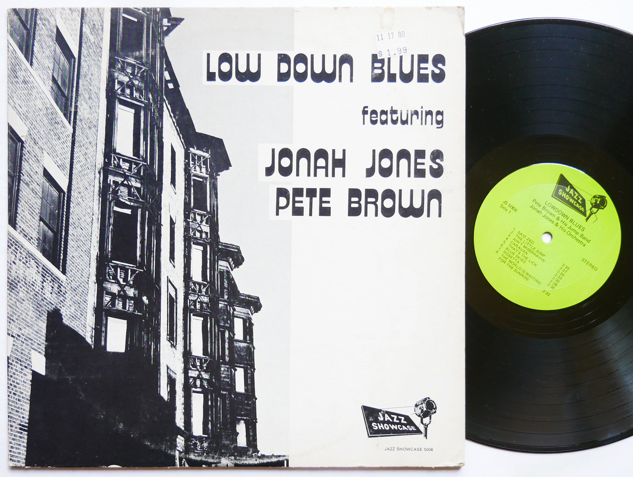 JONAH JONES PETE BROWN Low Down Blues LP JAZZ SHOWCASE JS 5006 BLUES
