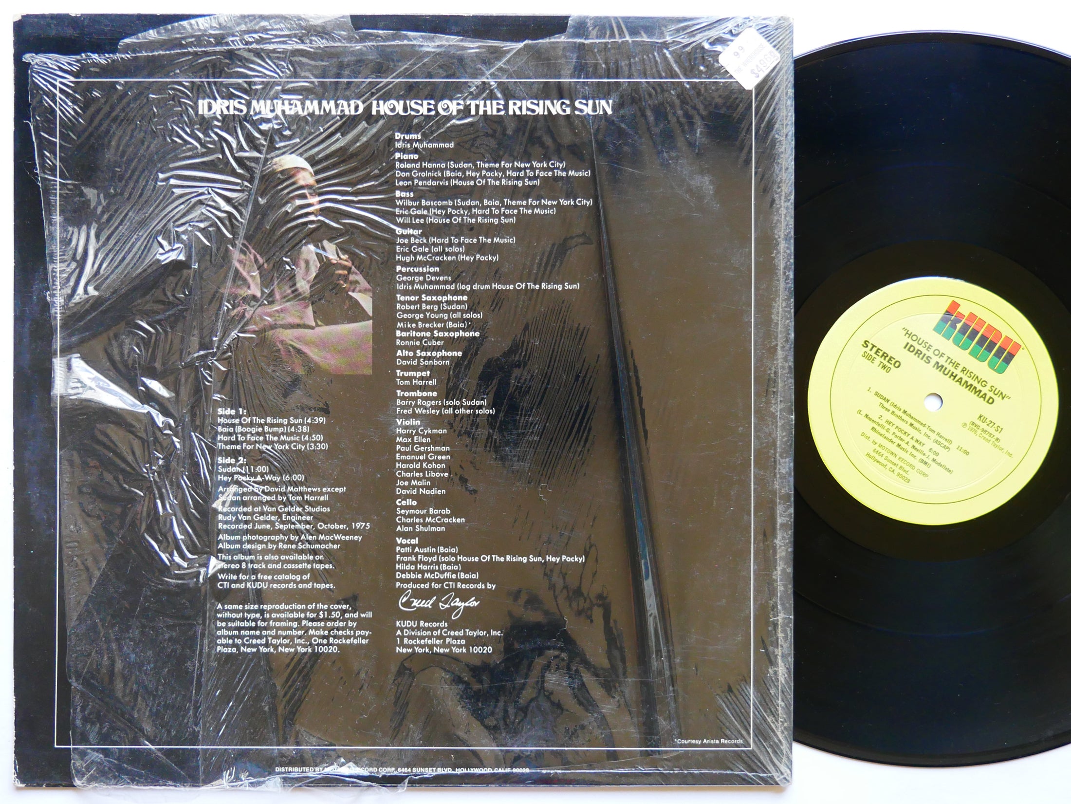 IDRIS MUHAMMAD House Of The Rising Sun LP KUDU KU-27 US 1976 Roland Hanna VG+