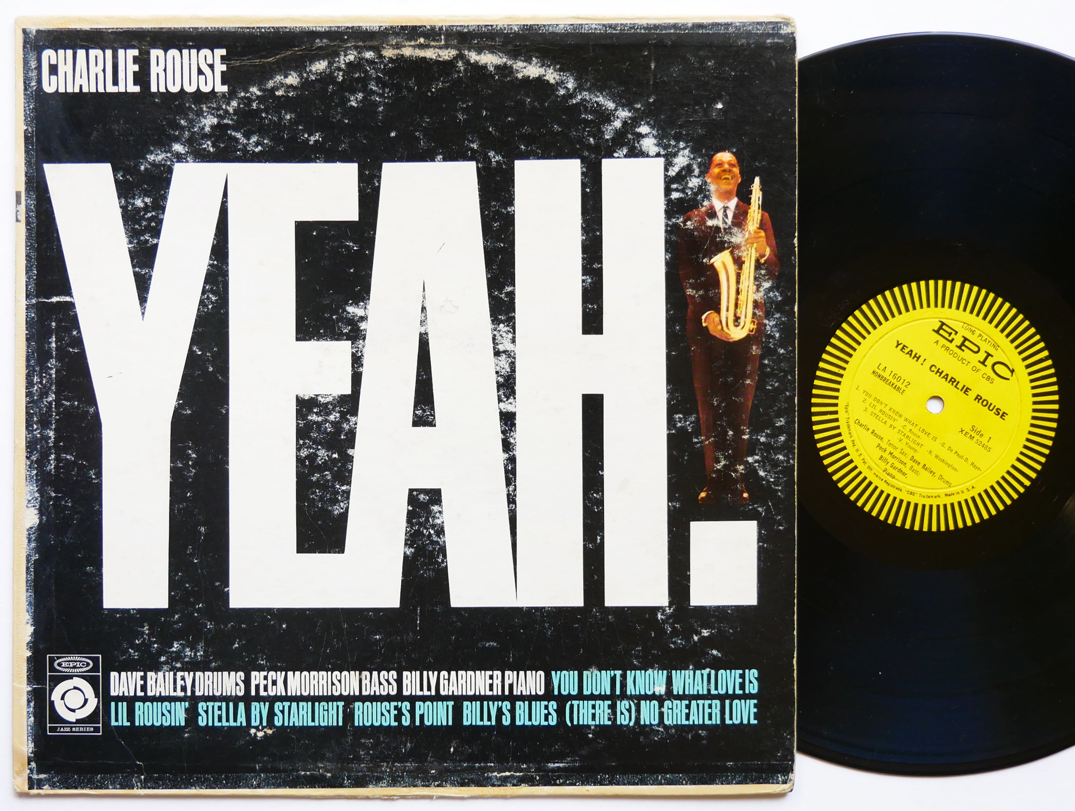 CHARLIE ROUSE Yeah! LP EPIC LA 16012 US 1961 DG MONO Dave Bailey Billy Gardner