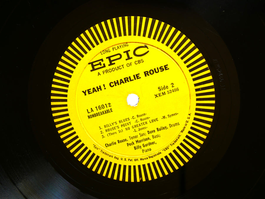 CHARLIE ROUSE Yeah! LP EPIC LA 16012 US 1961 DG MONO Dave Bailey Billy Gardner