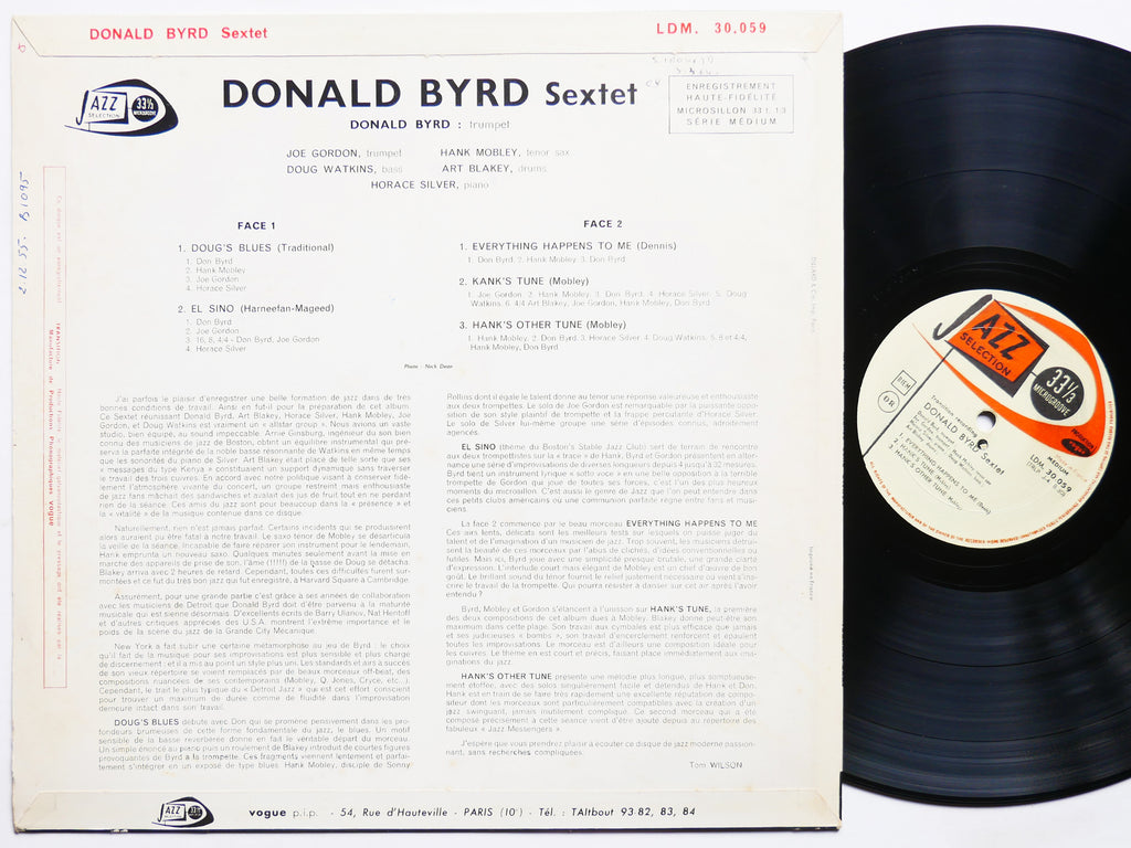 DONALD BYRD Sextet LP JAZZ SELECTION LDM 30.059 FR 1957 MONO FLAT Hank Mobley