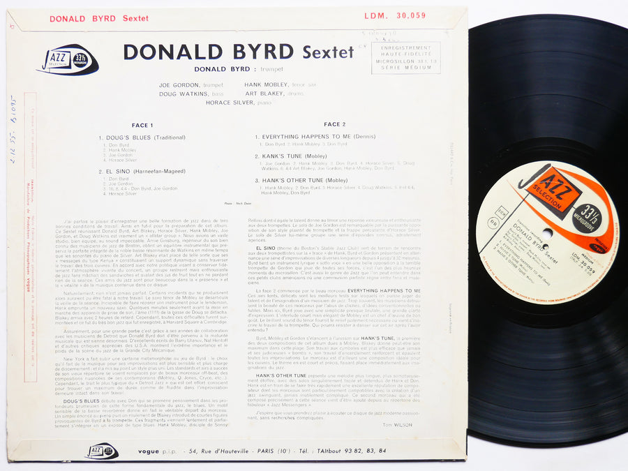 DONALD BYRD Sextet LP JAZZ SELECTION LDM 30.059 FR 1957 MONO FLAT Hank Mobley