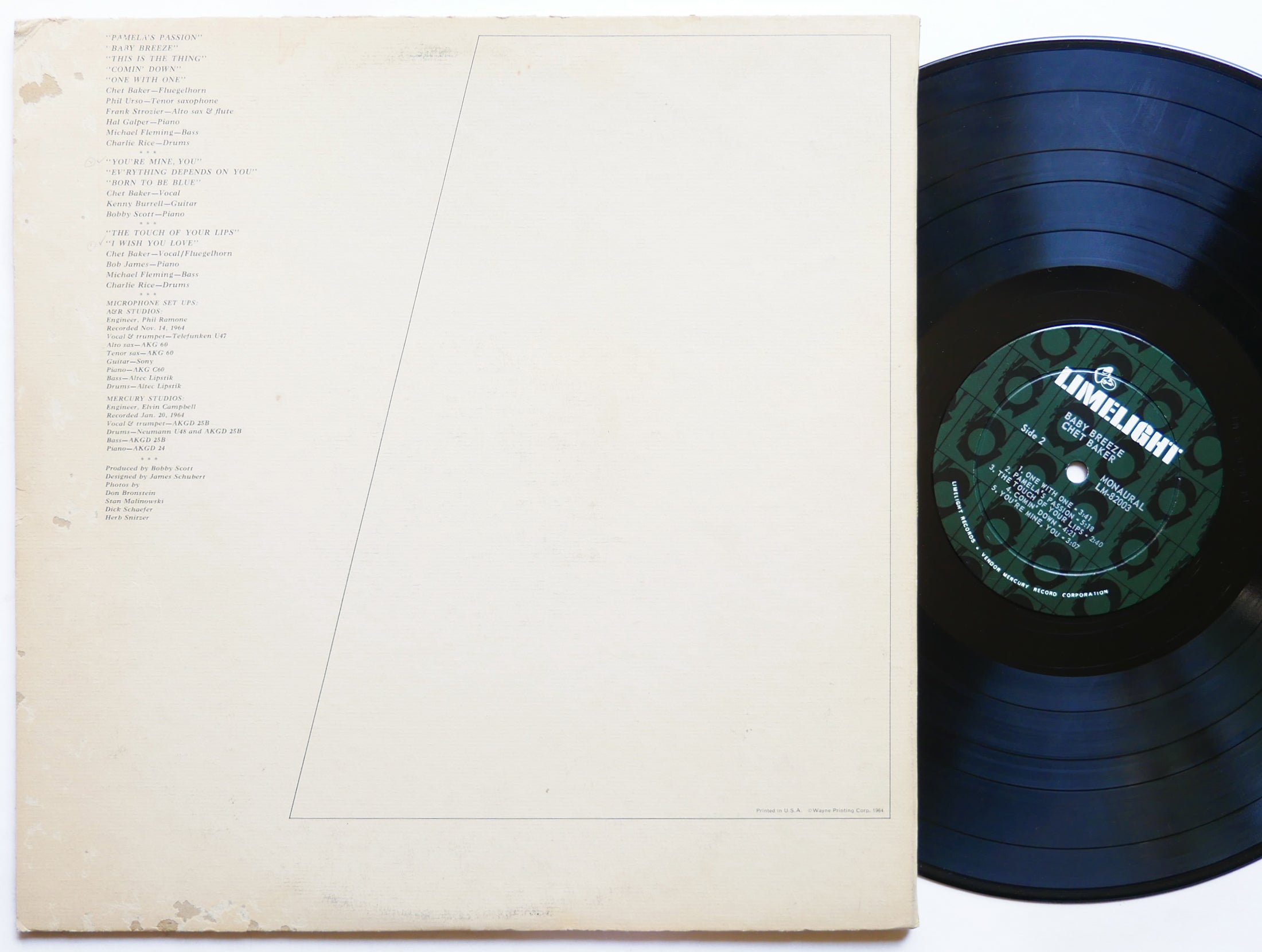 CHET BAKER Baby Breeze LP LIMELIGHT LM 82003 Orig US 1965 DG MONO Kenny Burrell