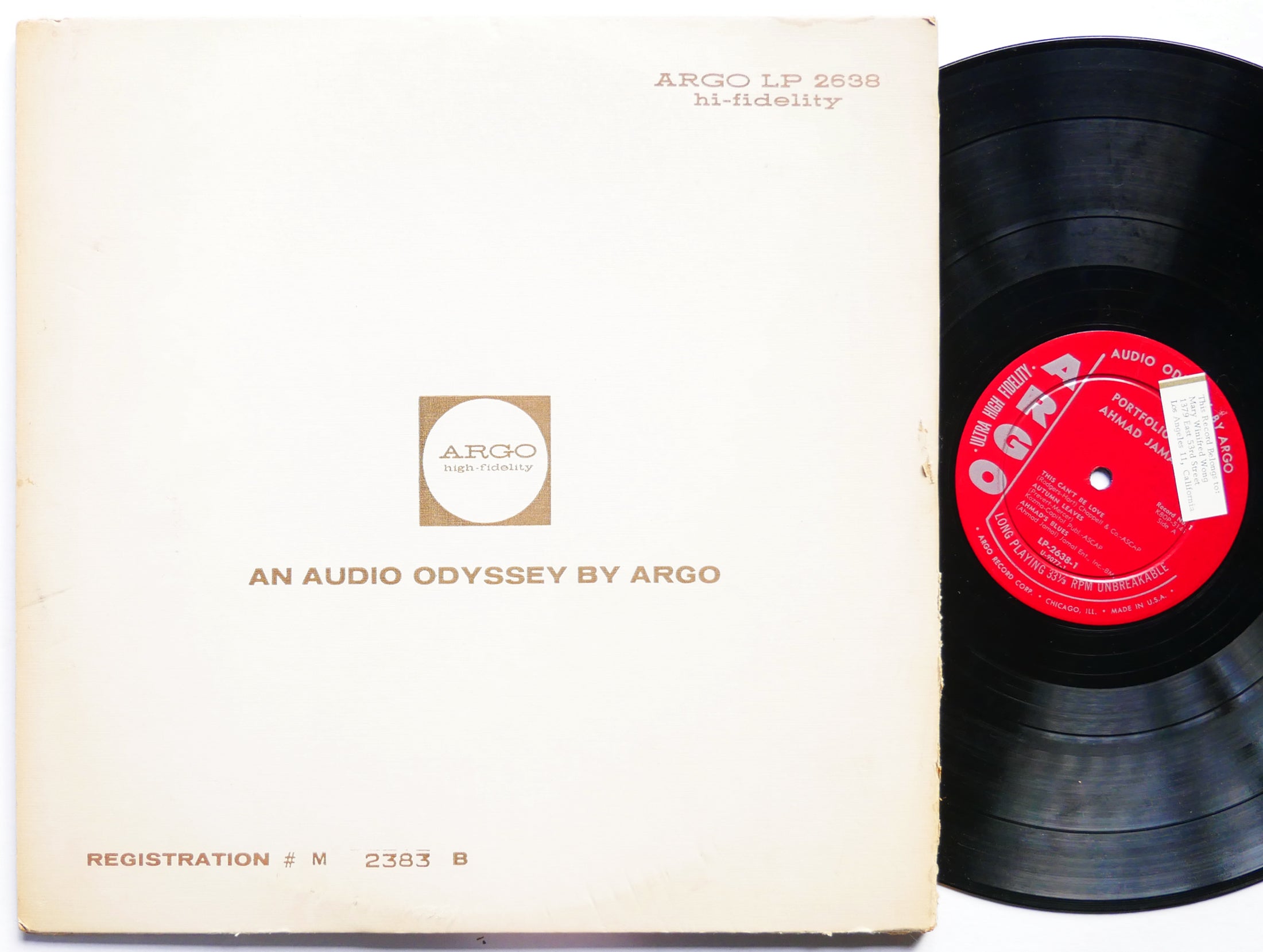 AHMAD JAMAL Portfolio Of LP ARGO LP 2638 DG MONO Israel Crosby Don Bronstein