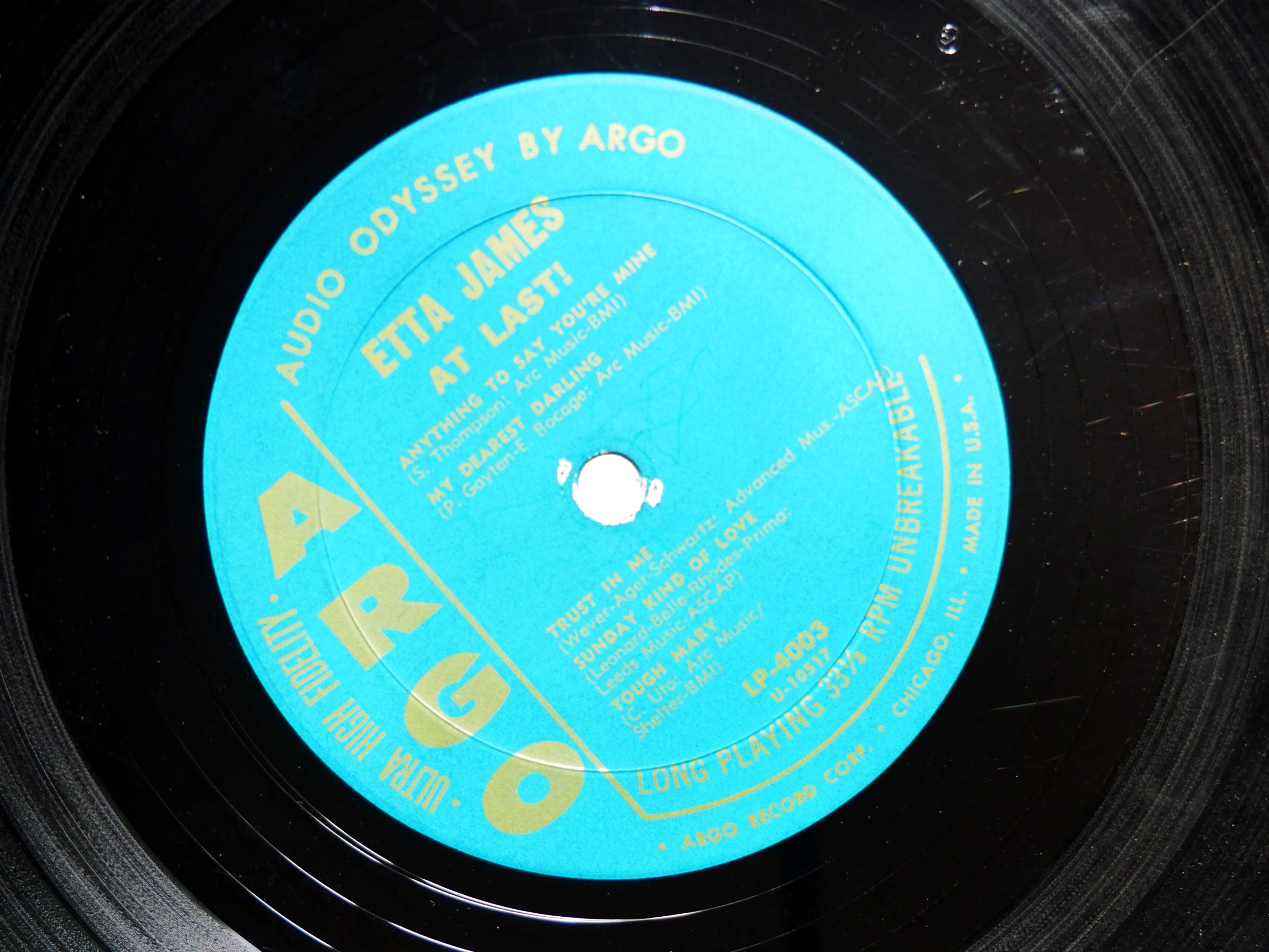 ETTA JAMES At Last! LP ARGO LP 4003 US 1960 MONO Funk Soul Blues