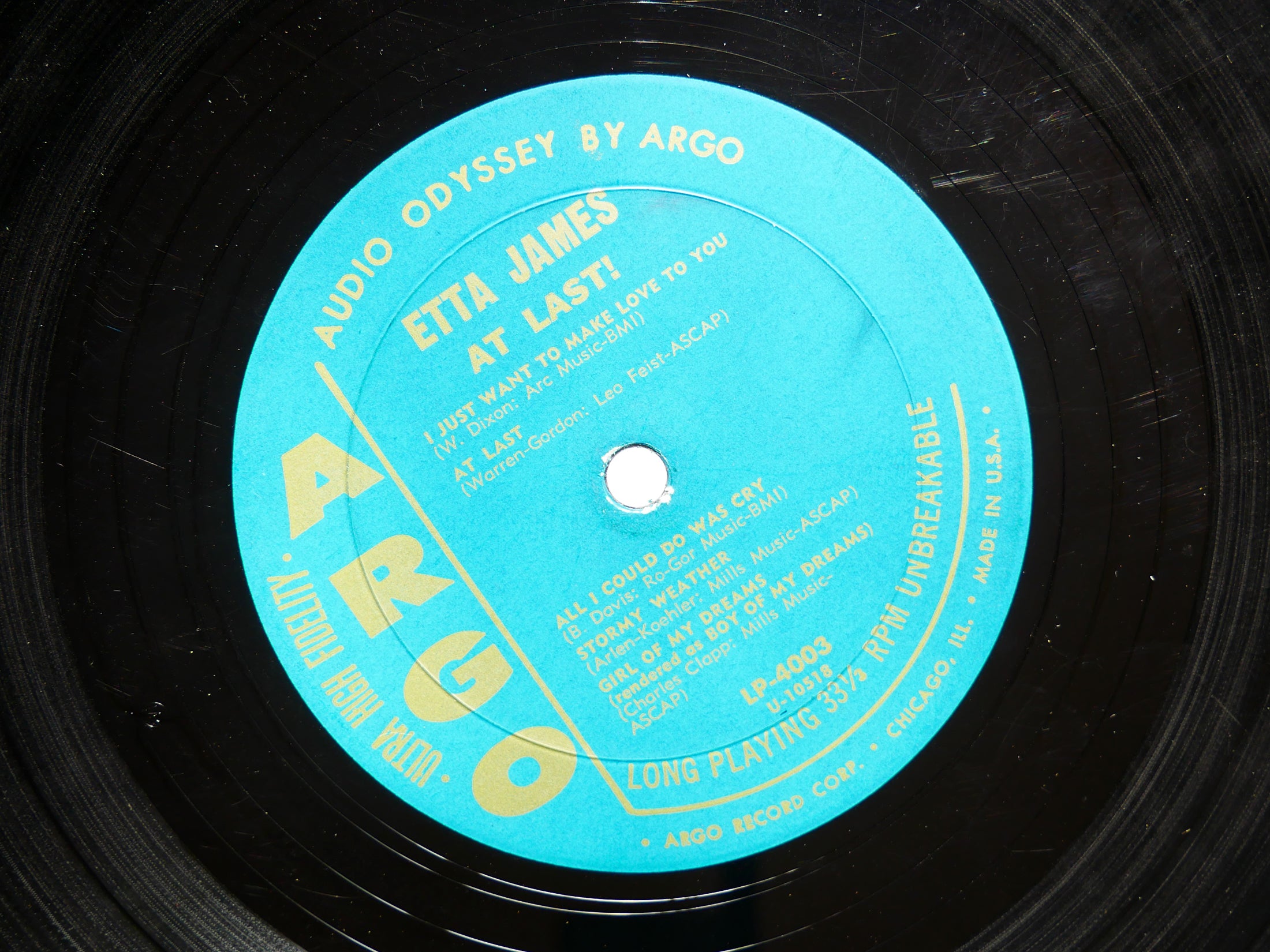 ETTA JAMES At Last! LP ARGO LP 4003 US 1960 MONO Funk Soul Blues