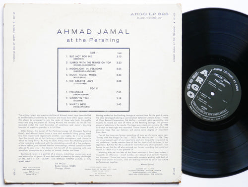 AHMAD JAMAL TRIO Ahmad Jamal At The Pershing LP ARGO LP-628 US 1958 JAZZ DG MONO