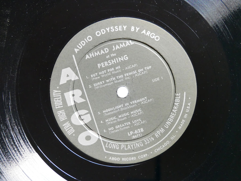 AHMAD JAMAL TRIO Ahmad Jamal At The Pershing LP ARGO LP-628 US 1958 JAZZ DG MONO