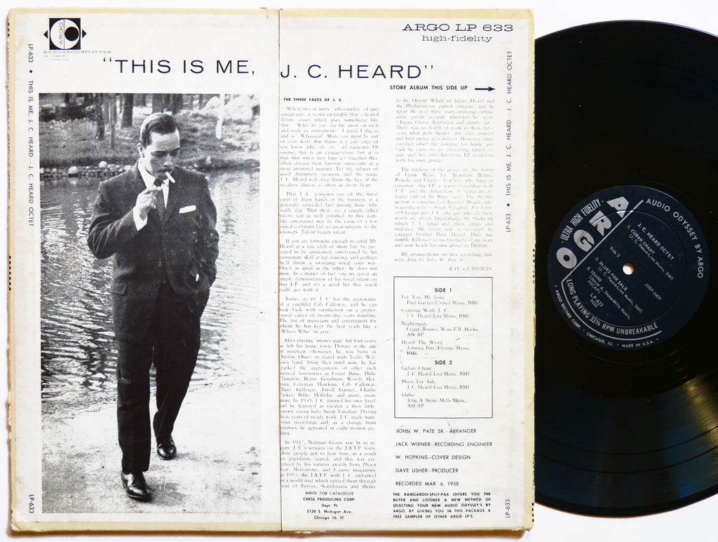 J. C. HEARD Octet This is Me LP ARGO LP 633 US '58 DG MONO Joe Newman Frank Wess
