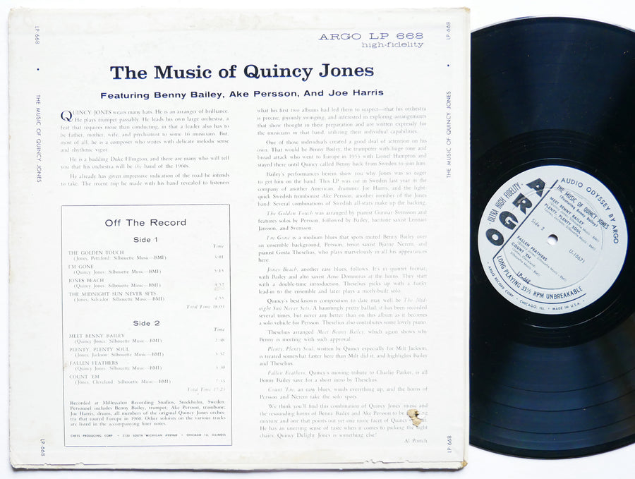 BENNY BAILEY JOE HARRIS The Music Of Quincy Jones LP ARGO LP-668 US 1961 DG MONO