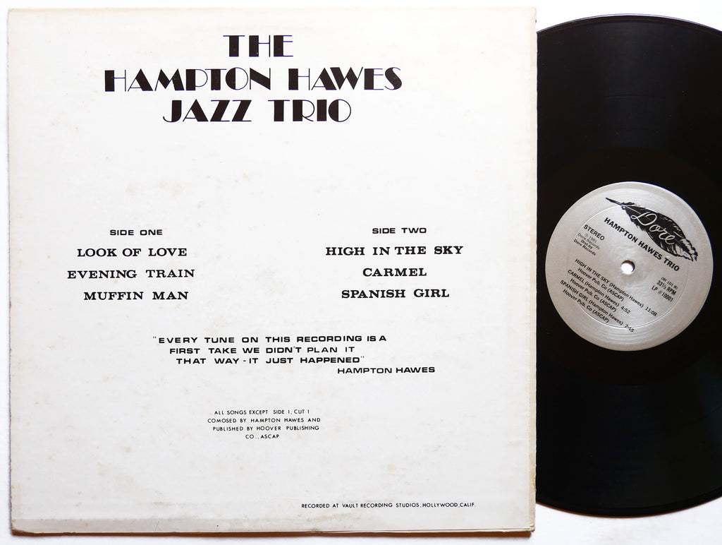 HAMPTON HAWES Jazz Trio LP DORÉ LP 0001 US 1981 Leroy Vinnegar Donald Bailey
