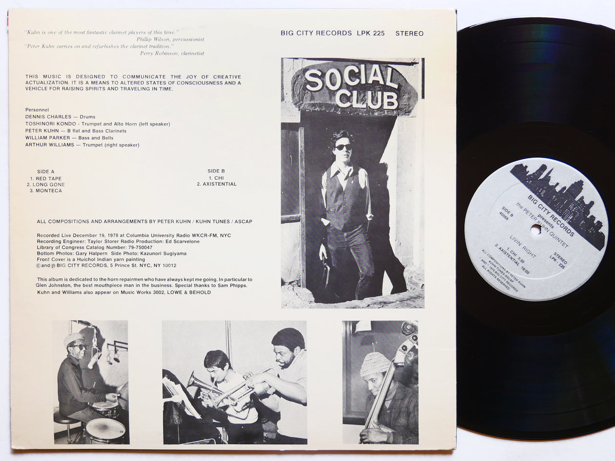 PETER KUHN Quintet Livin´ Right LP BIG CITY RECORDS LPK 225 US 1979 FREE JAZZ