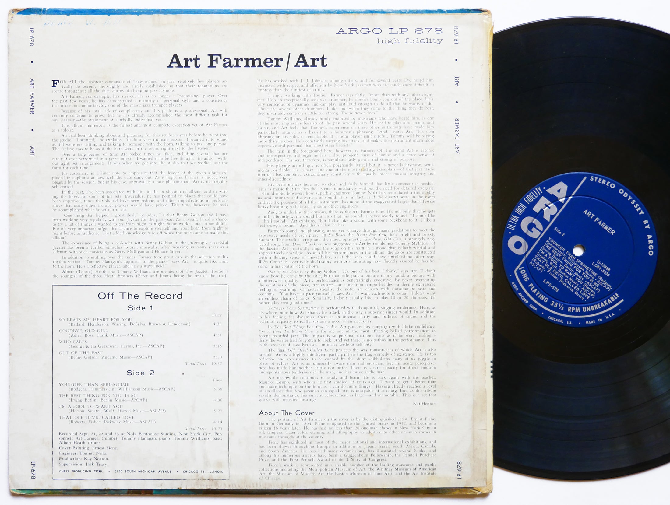 ART FARMER Art LP ARGO LPS-678 US 1960 DG ST Tommy Flanagan Albert Heath