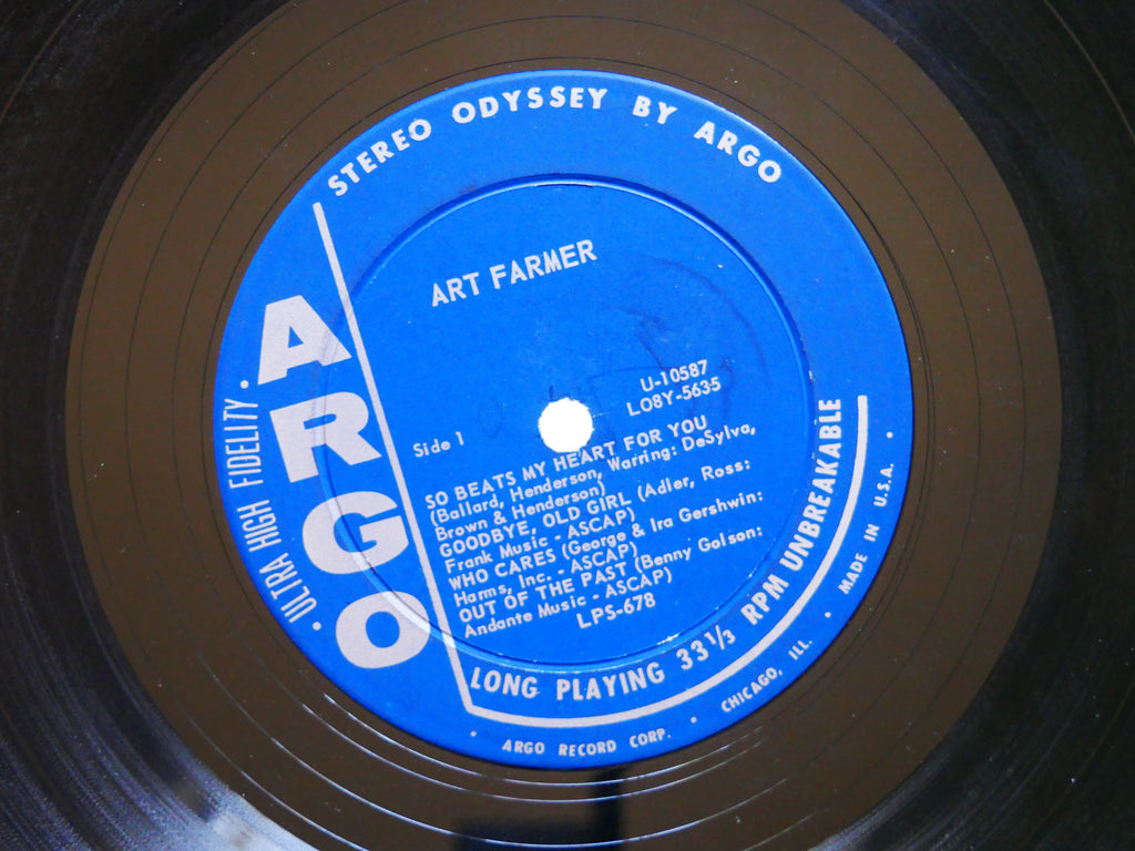 ART FARMER Art LP ARGO LPS-678 US 1960 DG ST Tommy Flanagan Albert Heath