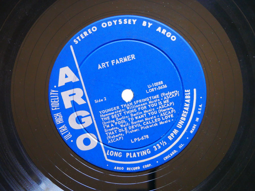 ART FARMER Art LP ARGO LPS-678 US 1960 DG ST Tommy Flanagan Albert Heath