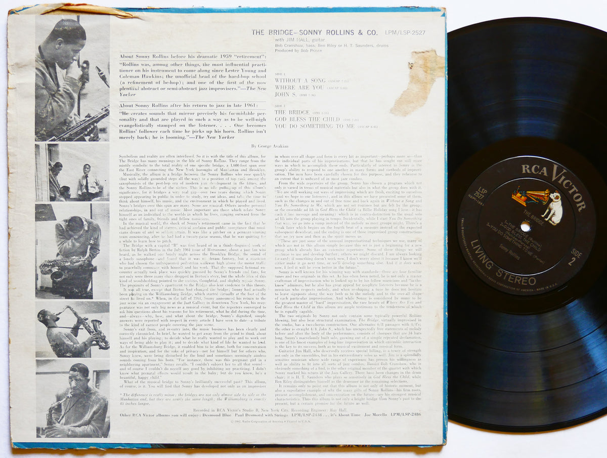 SONNY ROLLINS The Bridge LP RCA LSP-2527 US 1962 DG ST Jim Hall Bob Cranshaw