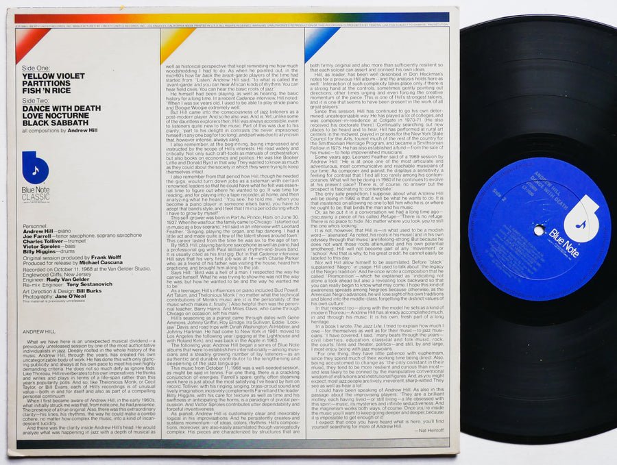 ANDREW HILL Dance With Death LP BLUE NOTE LT-1030 Charles Tolliver Billy Higgins