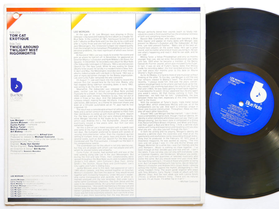 LEE MORGAN Tom Cat LP BLUE NOTE LT-1058 US 1980 Curtis Fuller Jackie McLean VG+