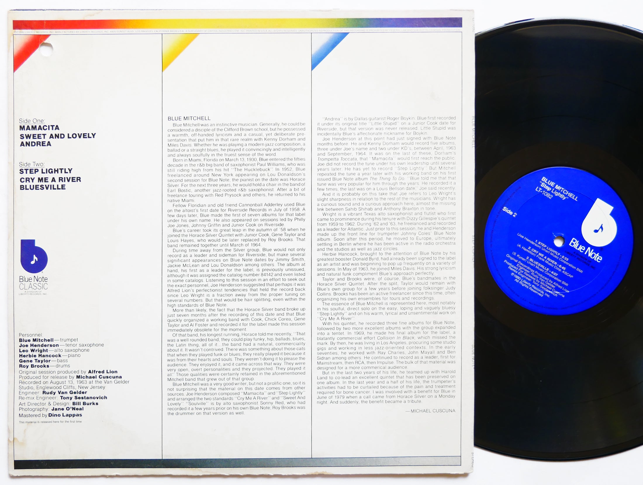 BLUE MITCHELL Step Lightly LP BLUE NOTE LT-1082 Herbie Hancock Joe Henderson