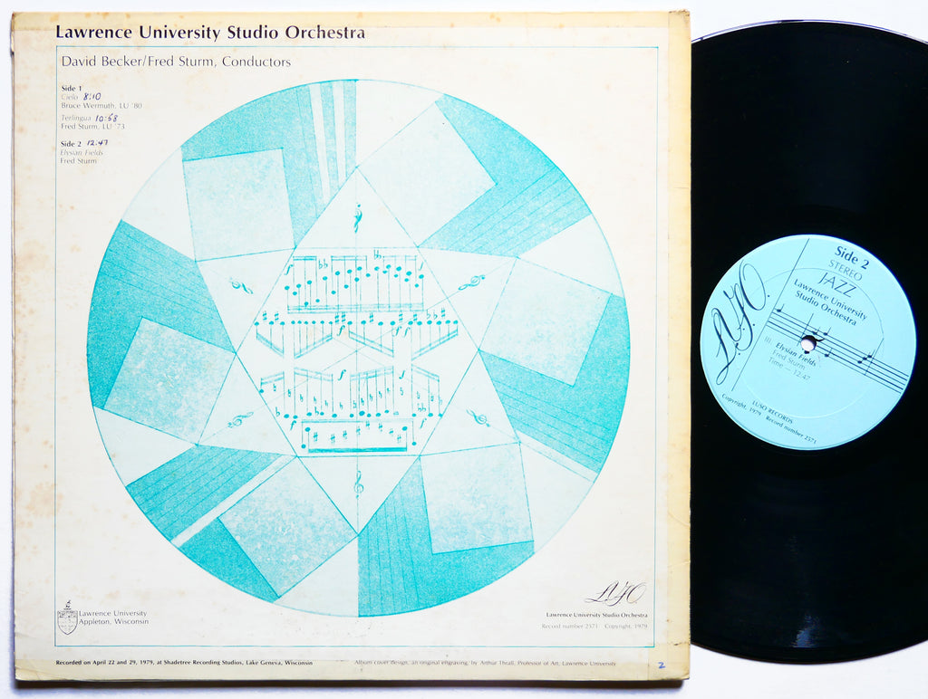 THE LAWRENCE UNIVERSITY STUDIO ORCHESTRA Jazz LP L.U.S.O. RECORDS 2571 US 1979