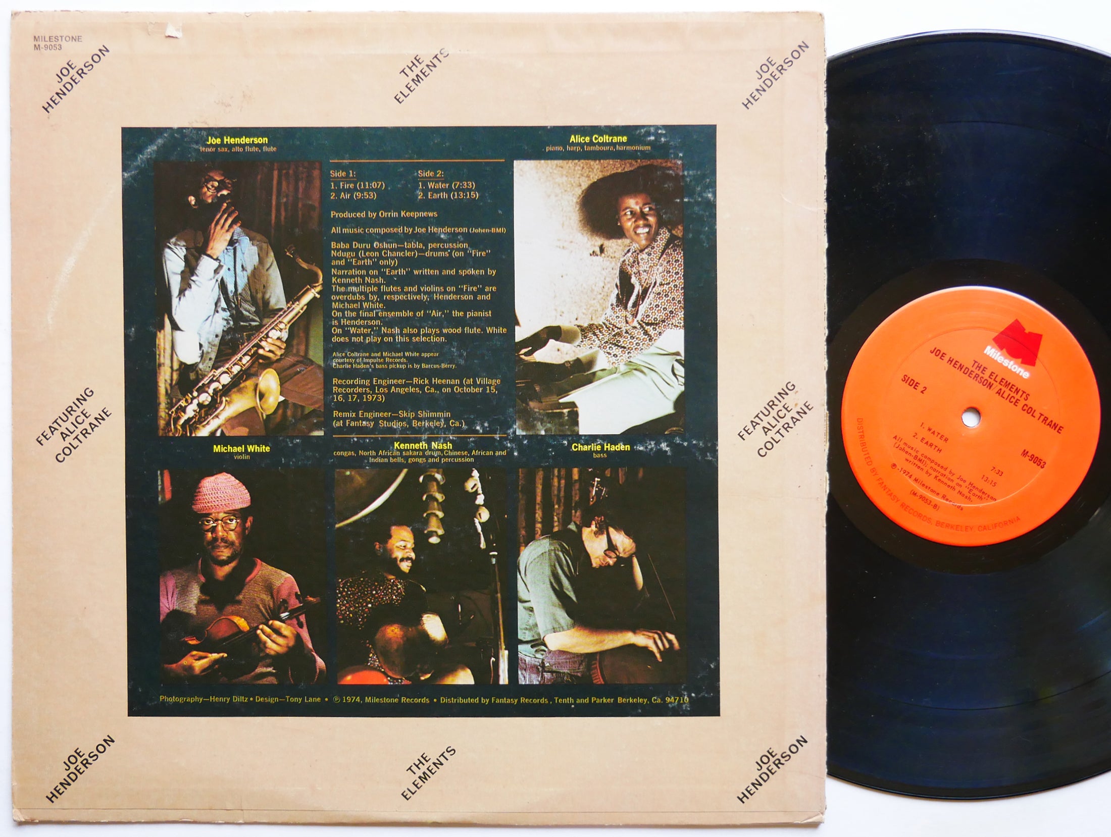 JOE HENDERSON ALICE COLTRANE The Elements LP MILESTONE M-9053 Orig US 1974 JAZZ